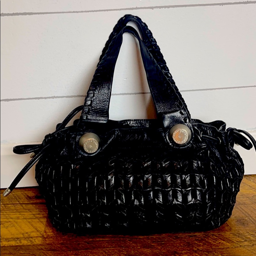 ABRO Black Genuine Leather Handbag